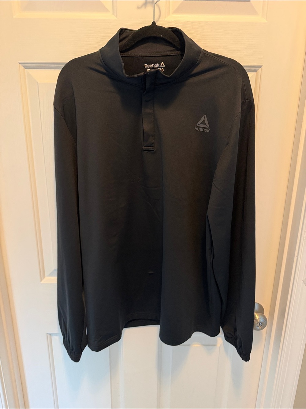 Reebok Men's Black Long-Sleeve Pullover with Mock Neck